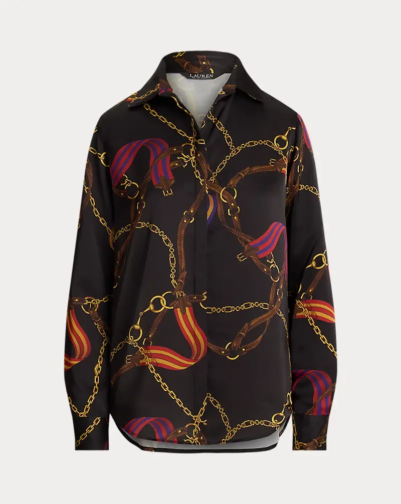 Polo Golf Ralph Lauren Classic Fit Belting-Print Satin Shirt