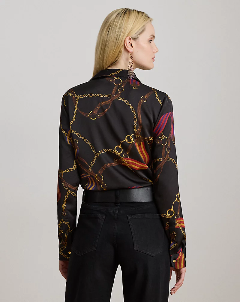 Polo Golf Ralph Lauren Classic Fit Belting-Print Satin Shirt