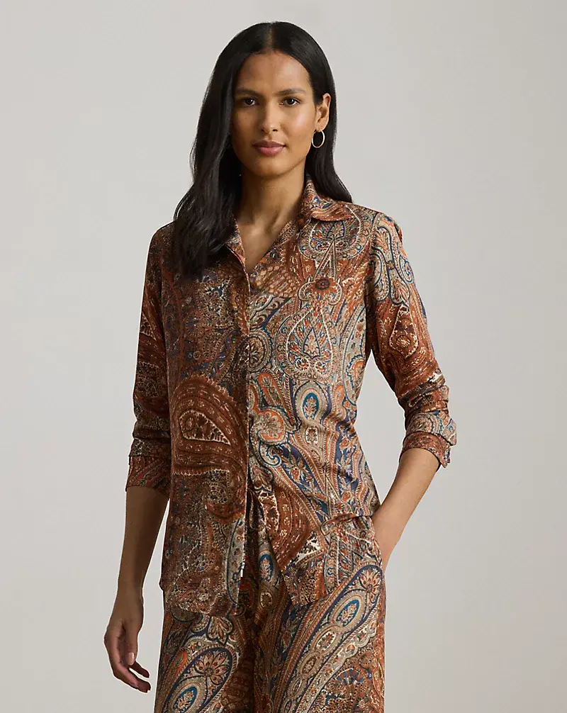 polo golf ralph lauren Classic Fit Paisley Crepe Shirt