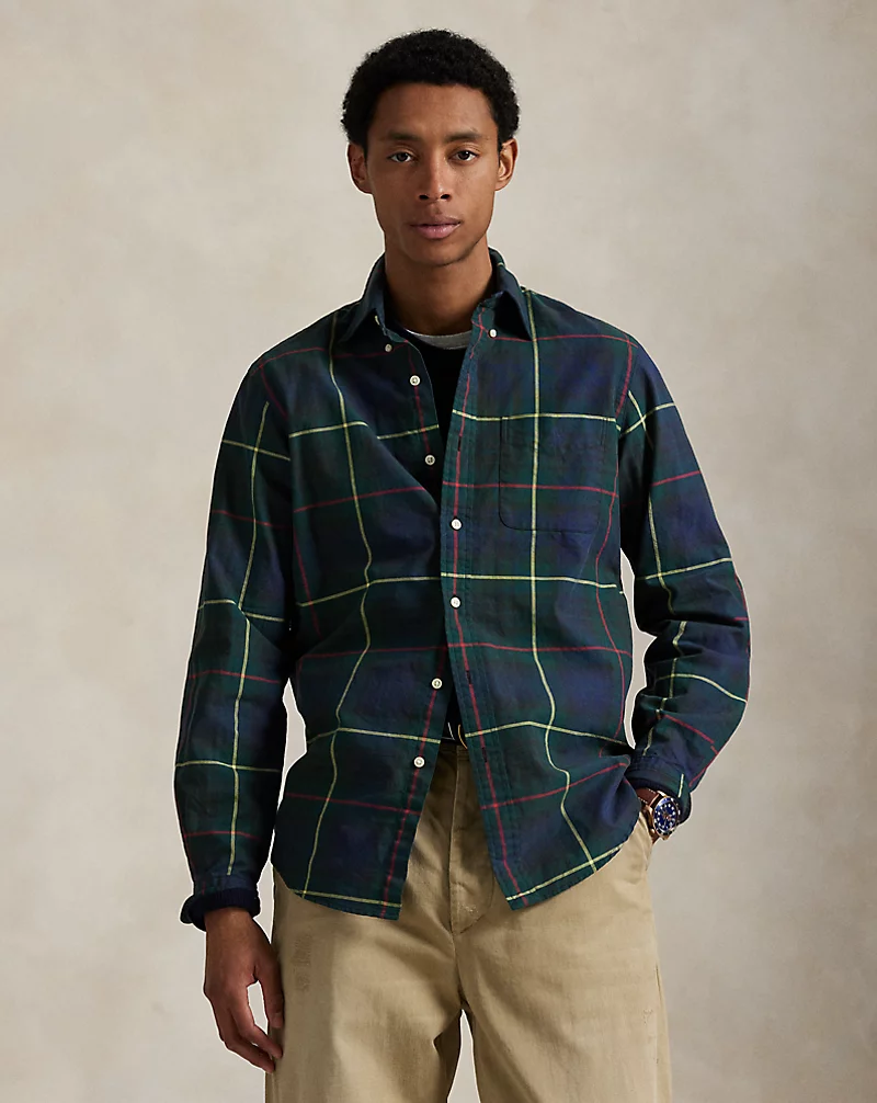polo golf ralph lauren Classic Fit Plaid Oxford Shirt
