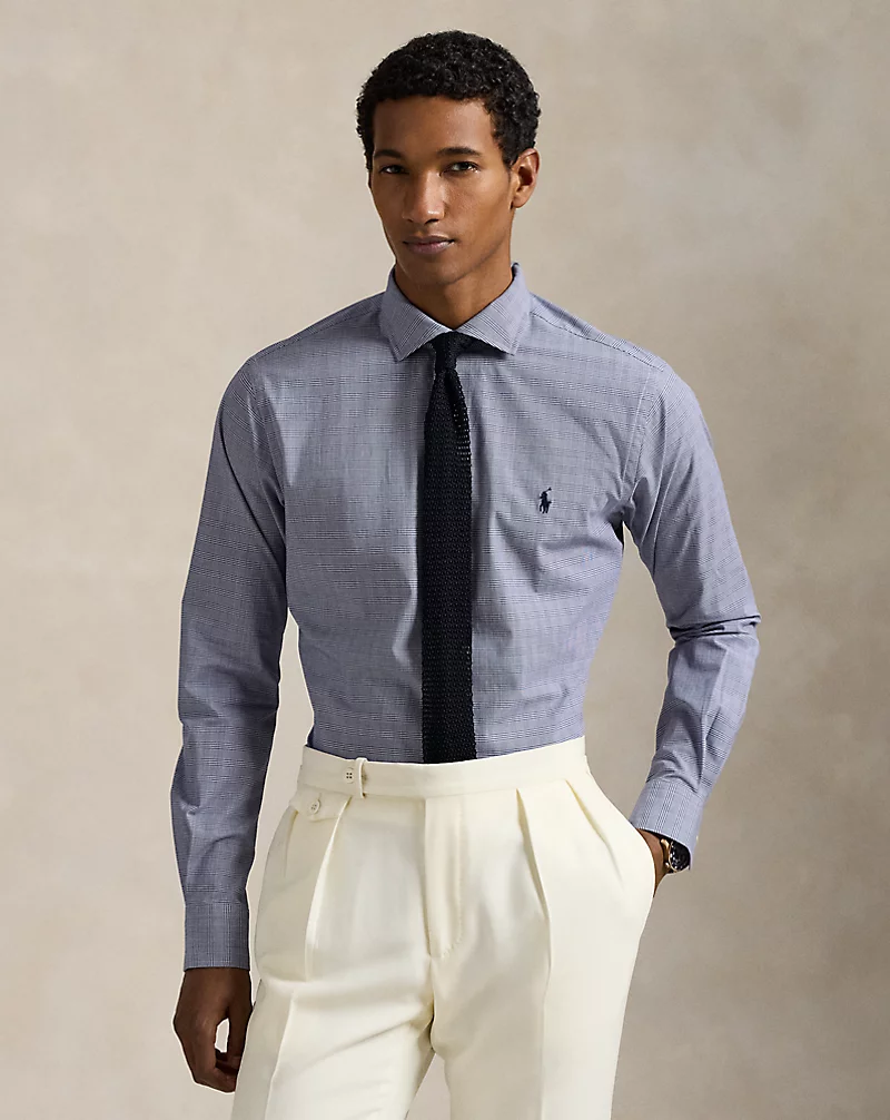 polo golf ralph lauren Classic Fit Plaid Stretch Poplin Shirt
