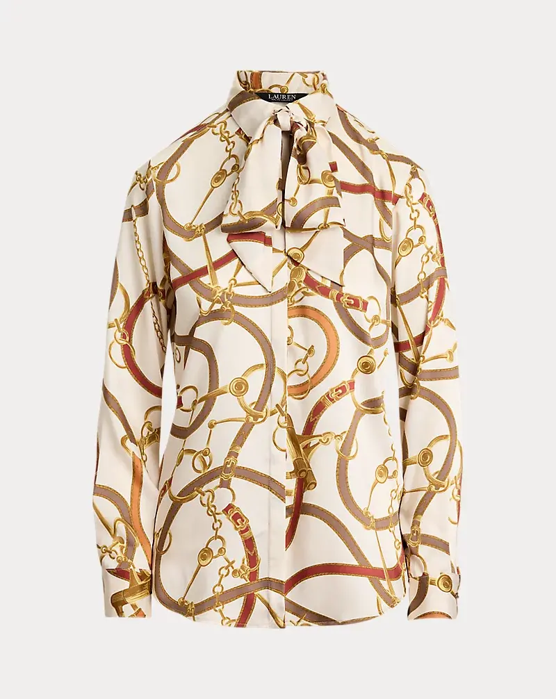 Polo Golf Ralph Lauren Classic Fit Print Twill Tie-Neck Shirt