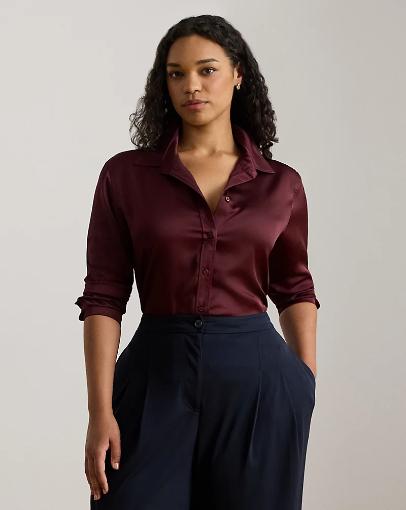 polo golf ralph lauren Classic Fit Satin Charmeuse Shirt