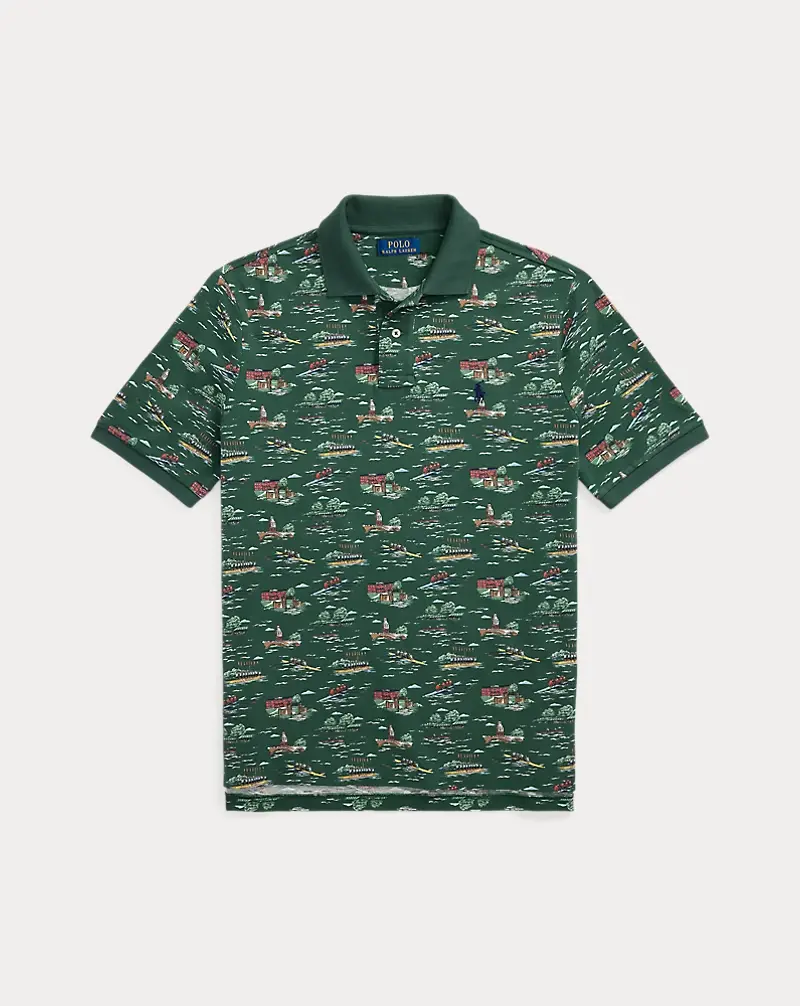 Polo Golf Ralph Lauren Classic Fit Scenic-Print Mesh Polo Shirt