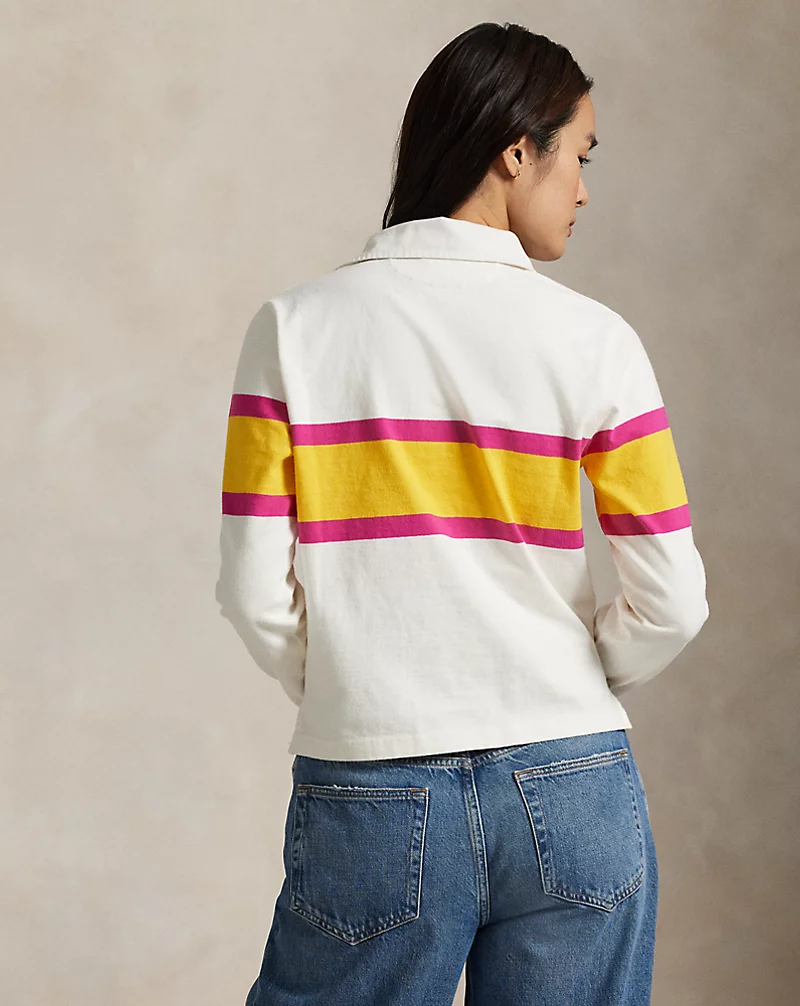 Polo Golf Ralph Lauren Color-Blocked Cotton Jersey Rugby Shirt