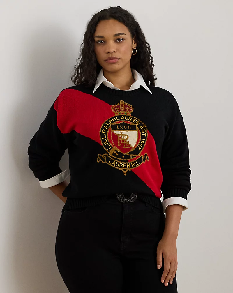 polo golf ralph lauren Color-Blocked Crest Cotton Sweater