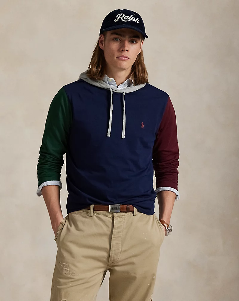 polo golf ralph lauren Color-Blocked Jersey Hooded T-Shirt