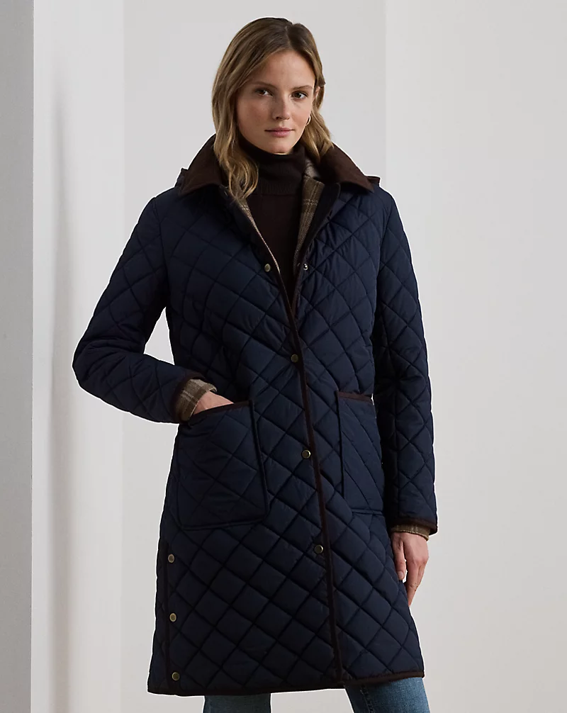 Polo Golf Ralph Lauren Corduroy-Trim Diamond-Quilted Coat