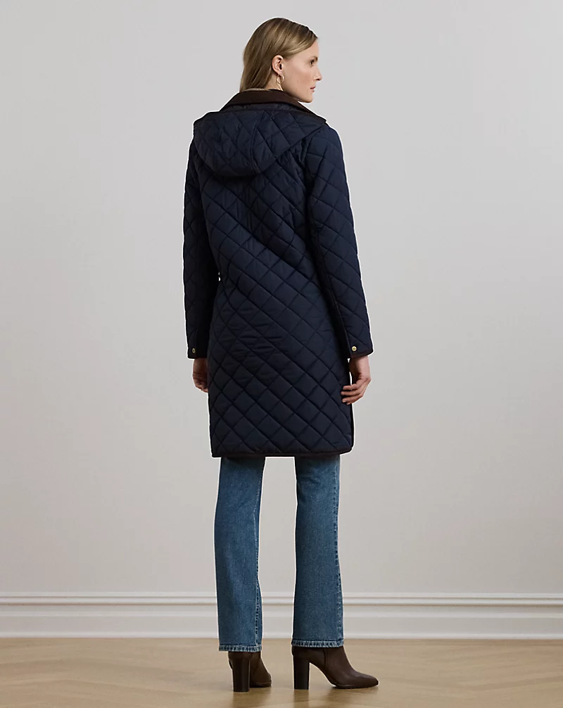 Polo Golf Ralph Lauren Corduroy-Trim Diamond-Quilted Coat