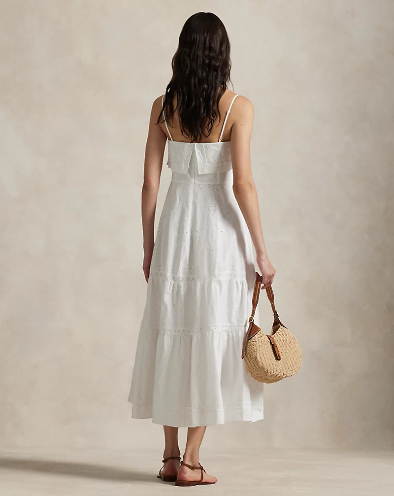 Polo Golf Ralph Lauren Cotton Eyelet Tiered Maxidress