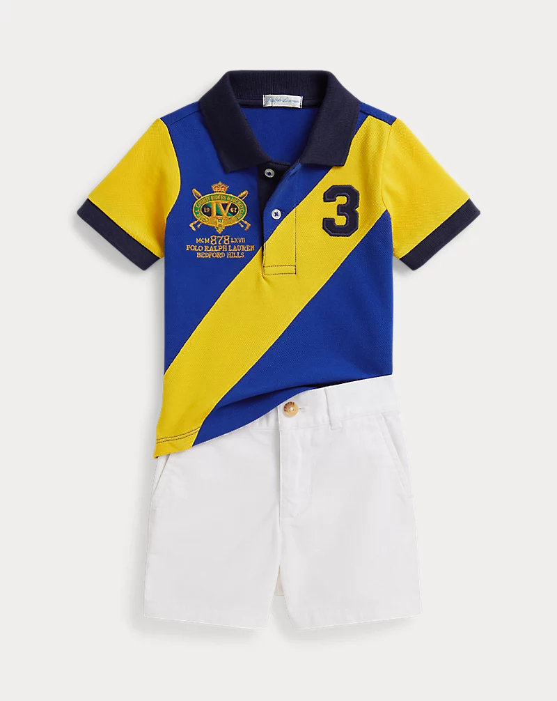 polo golf ralph lauren Crest Mesh Polo Shirt & Short Set