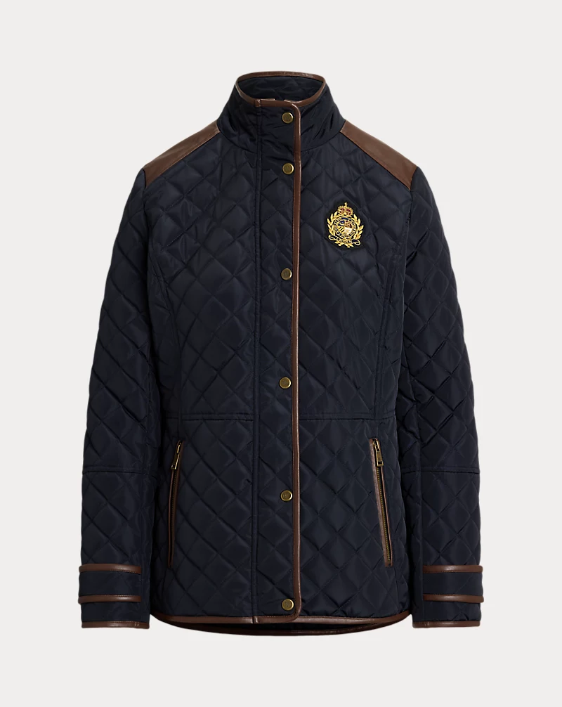 Polo Golf Ralph Lauren Crest-Patch Quilted Funnelneck Jacket