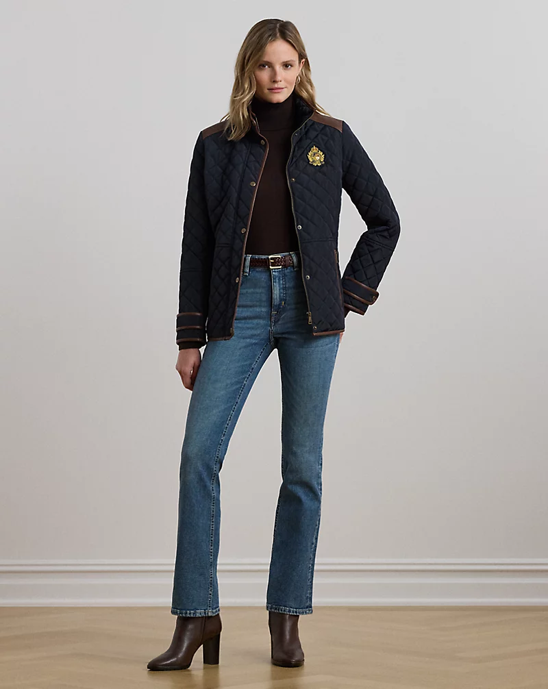 Polo Golf Ralph Lauren Crest-Patch Quilted Funnelneck Jacket