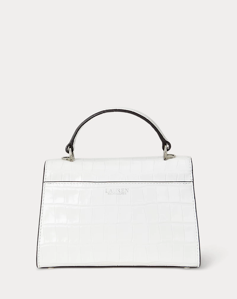 Polo Golf Ralph Lauren Crocodile-Embossed Small Farrah Satchel