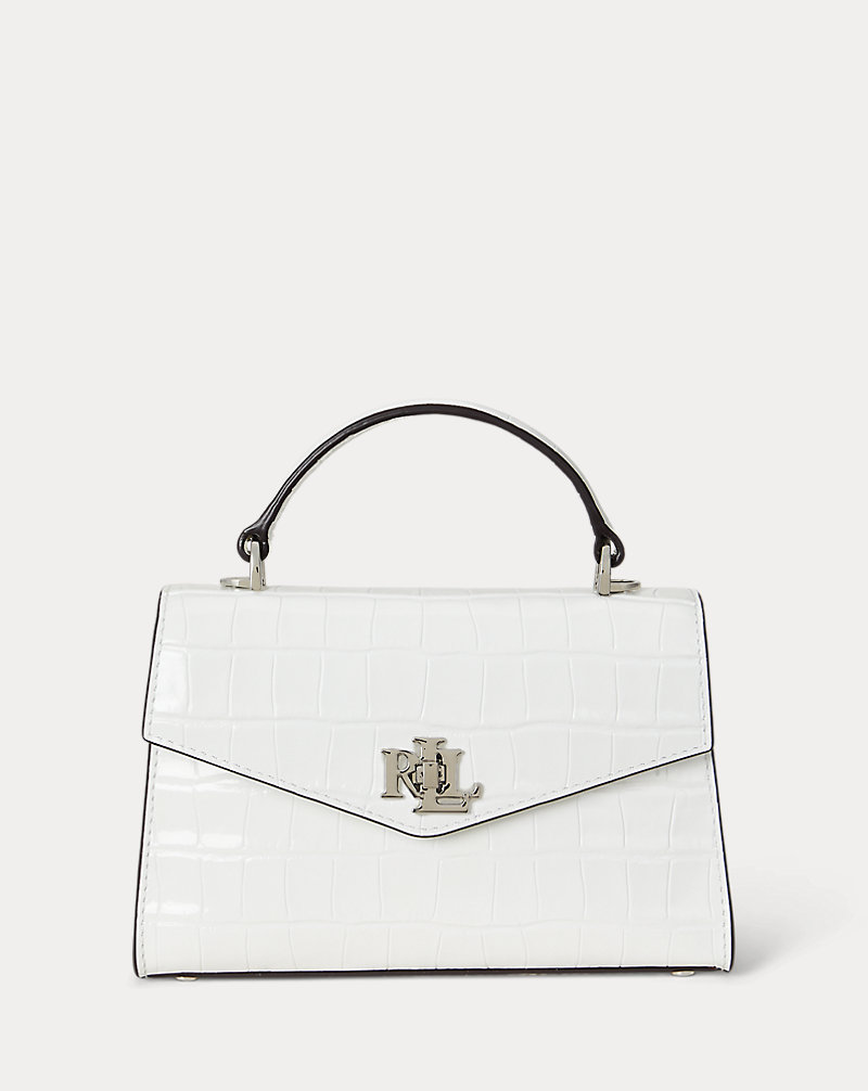 polo golf ralph lauren Crocodile-Embossed Small Farrah Satchel