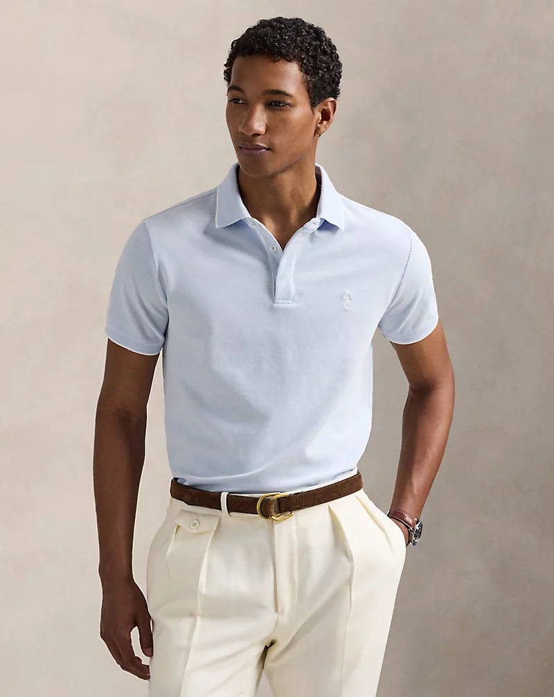 polo golf ralph lauren Custom Slim Fit Stretch Oxford Mesh Polo