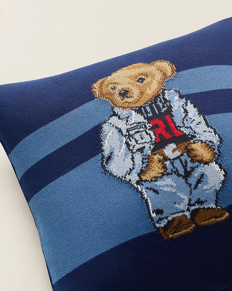 Polo Golf Ralph Lauren Denim Polo Bear Throw Pillow