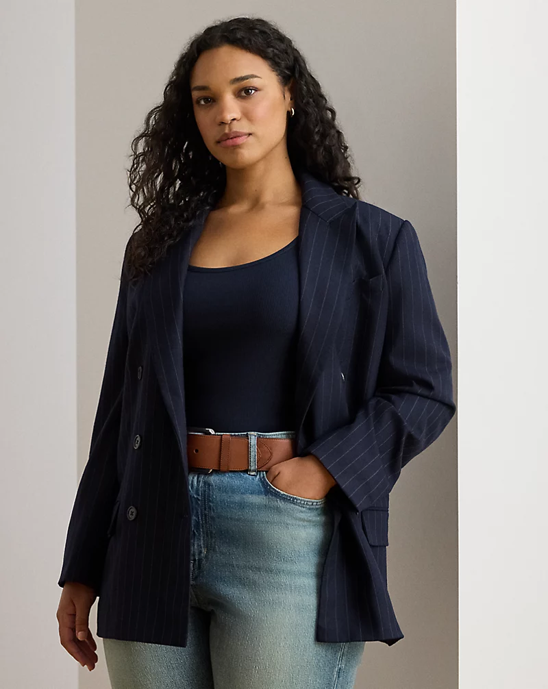 polo golf ralph lauren Double-Breasted Pinstripe Twill Blazer