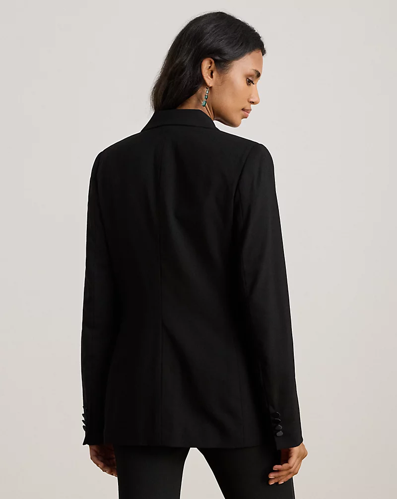 Polo Golf Ralph Lauren Double-Breasted Satin-Trim Crepe Blazer