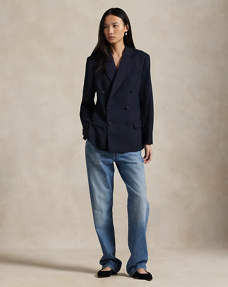 Polo Golf Ralph Lauren Double-Breasted Silk-Lapel Wool Blazer