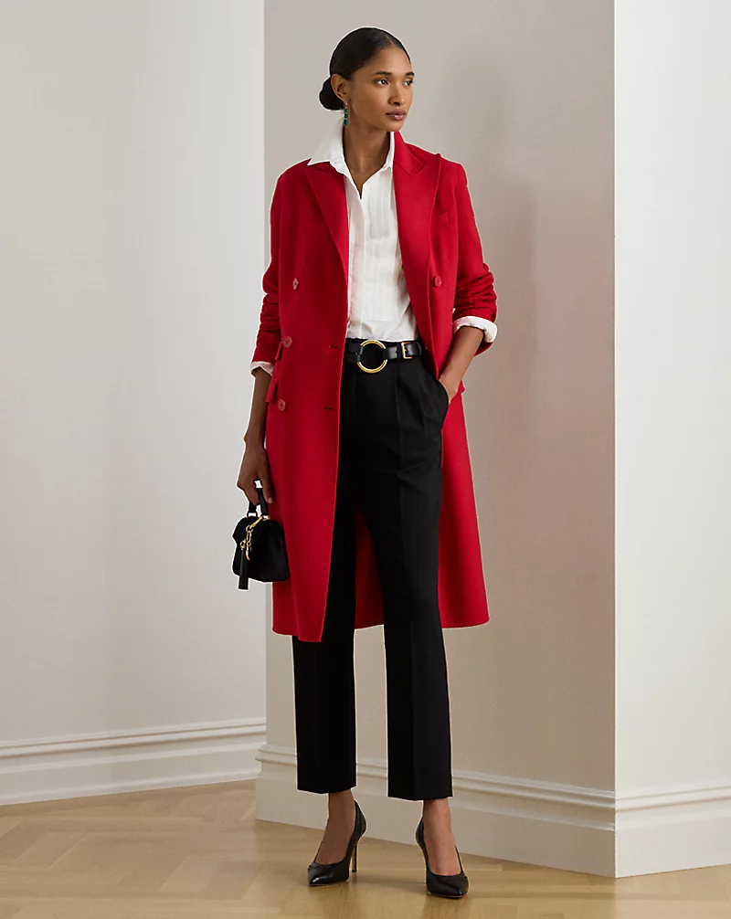 polo golf ralph lauren Double-Breasted Wool-Blend Coat