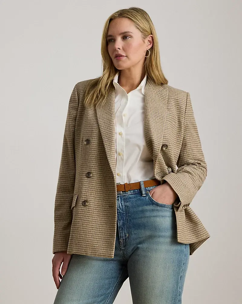 polo golf ralph lauren Double-Breasted Wool-Blend Twill Blazer