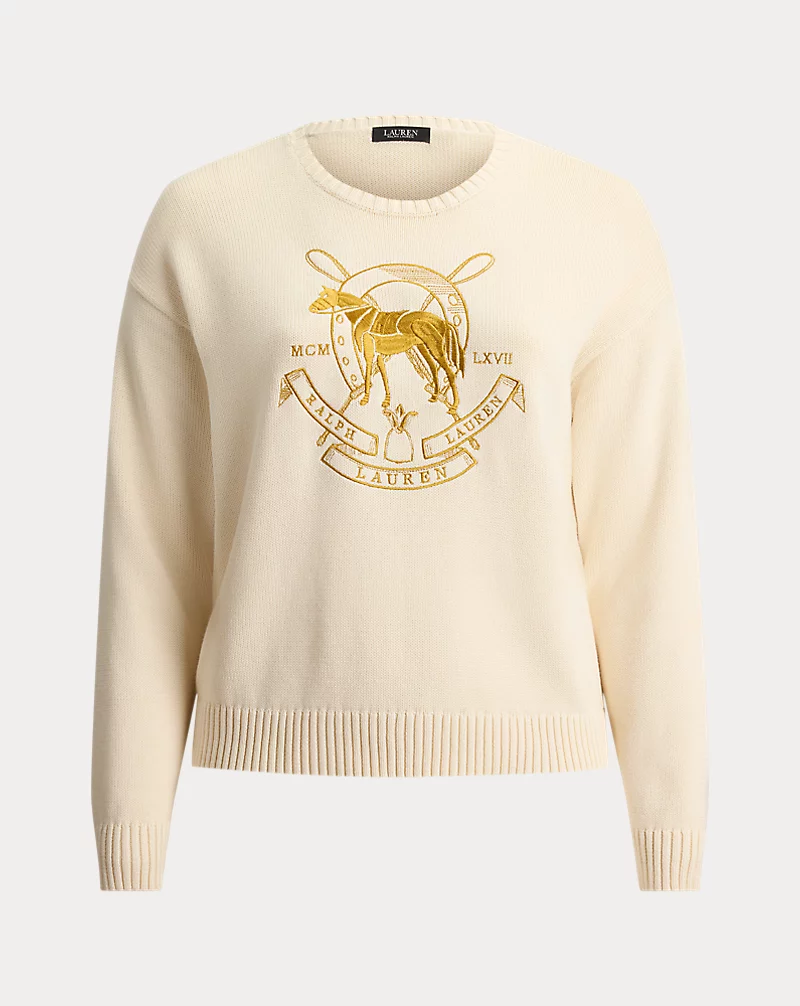 Polo Golf Ralph Lauren Embroidered Cotton Crewneck Sweater