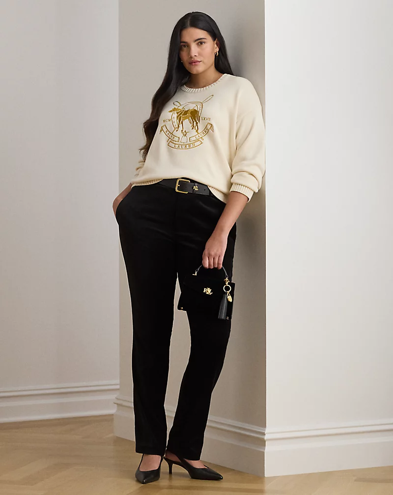 Polo Golf Ralph Lauren Embroidered Cotton Crewneck Sweater