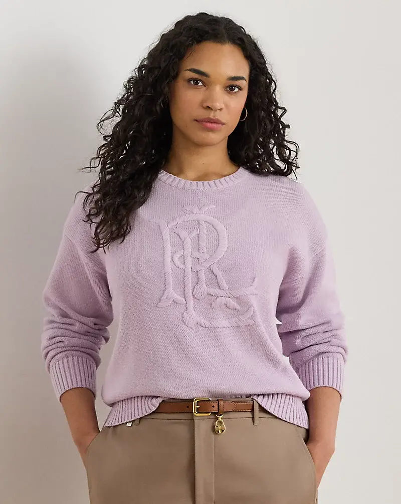 polo golf ralph lauren Embroidered-Logo Combed Cotton Sweater