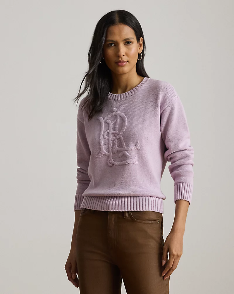 polo golf ralph lauren Embroidered-Logo Combed Cotton Sweater
