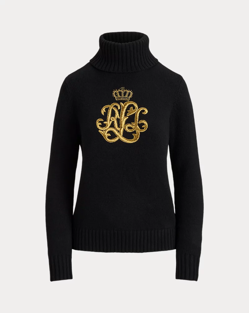 Polo Golf Ralph Lauren Embroidered-Logo Wool-Blend Turtleneck