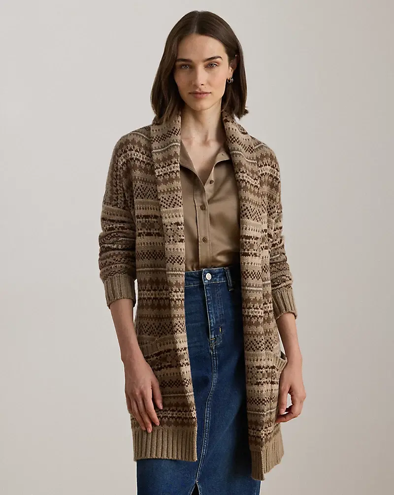 Polo Golf Ralph Lauren Fair Isle Belted Wool-Blend Cardigan