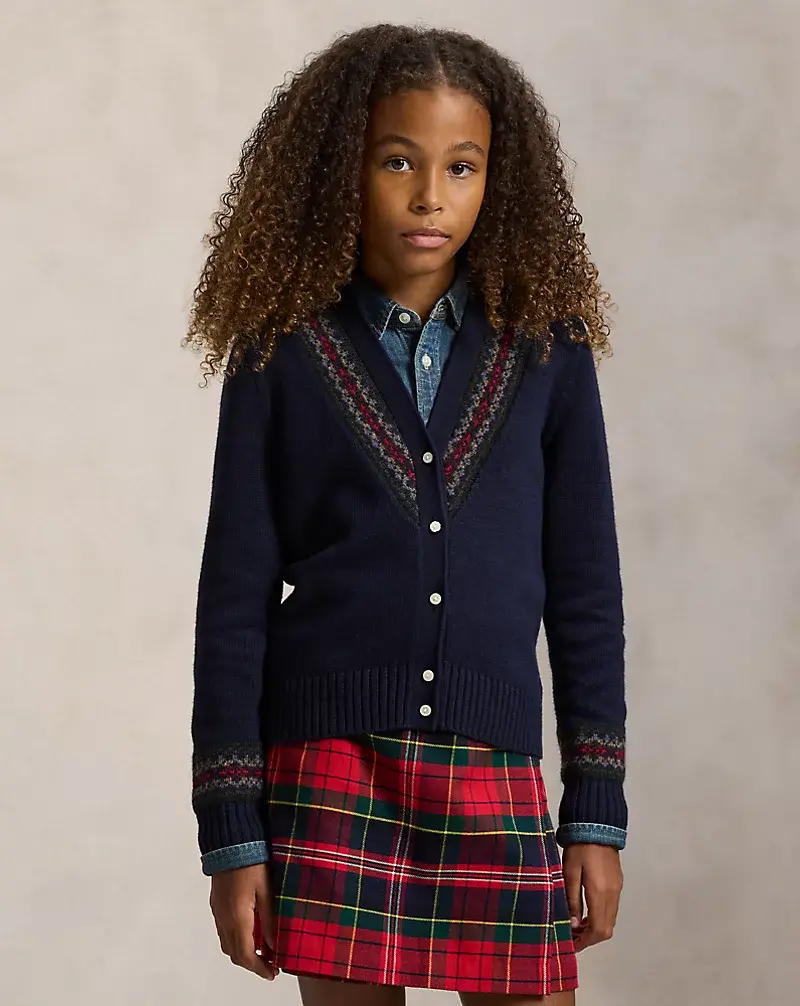 polo golf ralph lauren Fair Isle Cotton-Blend V-Neck Cardigan