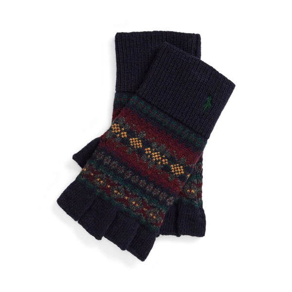 polo golf ralph lauren Fair Isle Wool-Blend Fingerless Gloves