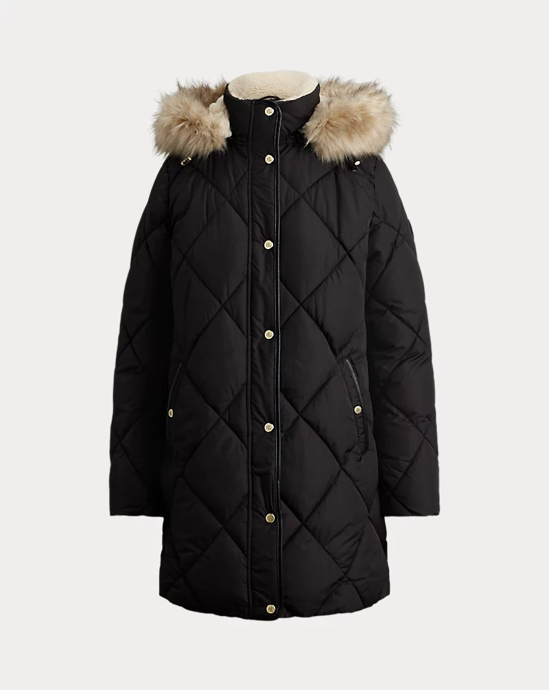 Polo Golf Ralph Lauren Faux-Fur-Trim Hooded Quilted Coat