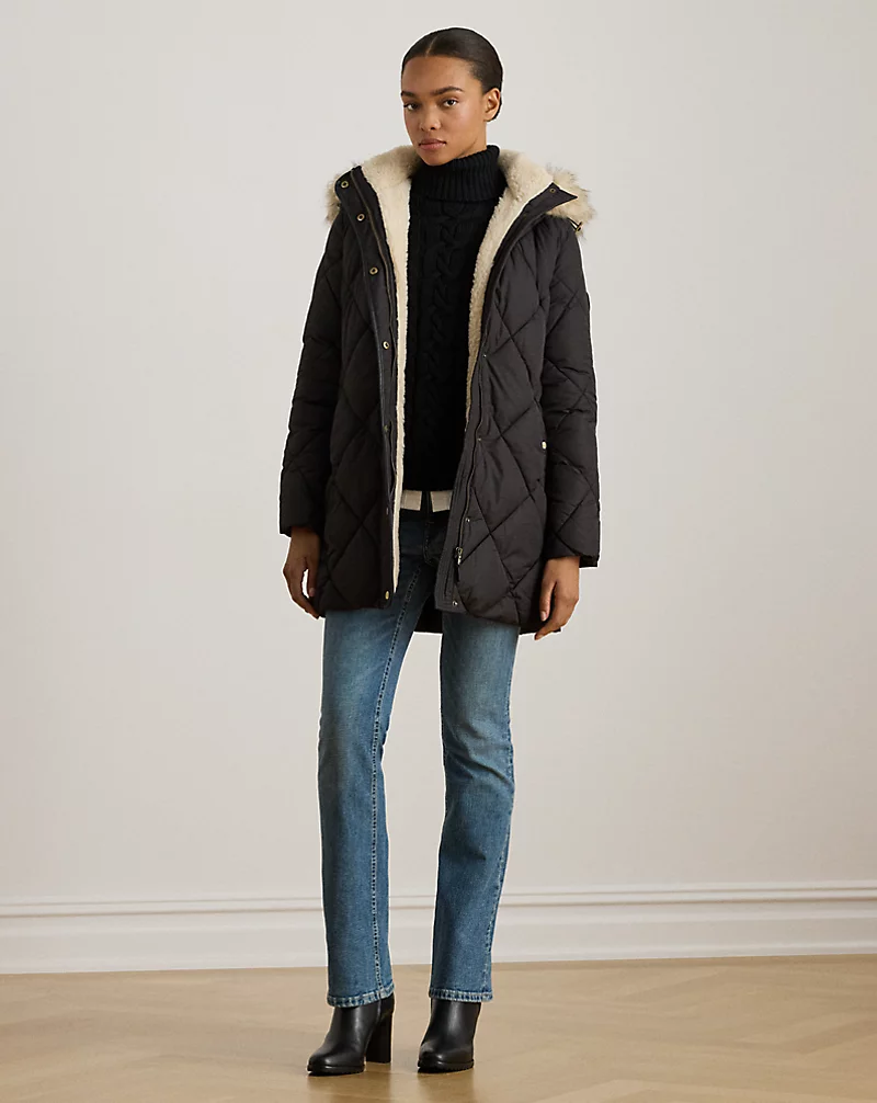 Polo Golf Ralph Lauren Faux-Fur-Trim Hooded Quilted Coat
