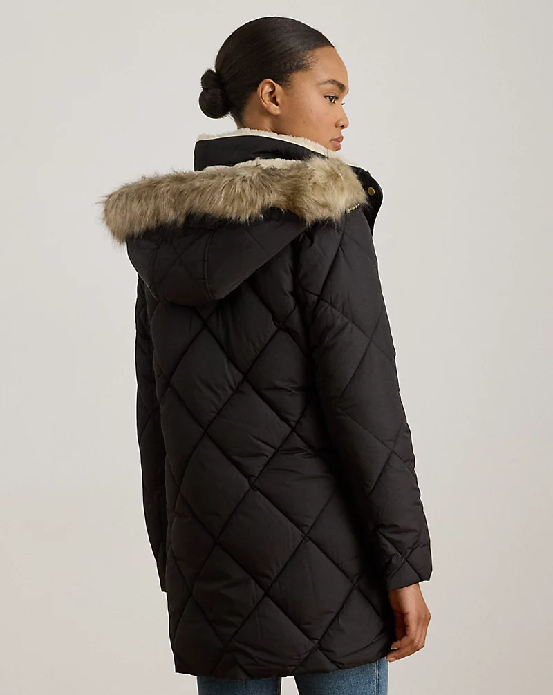 Polo Golf Ralph Lauren Faux-Fur-Trim Hooded Quilted Coat