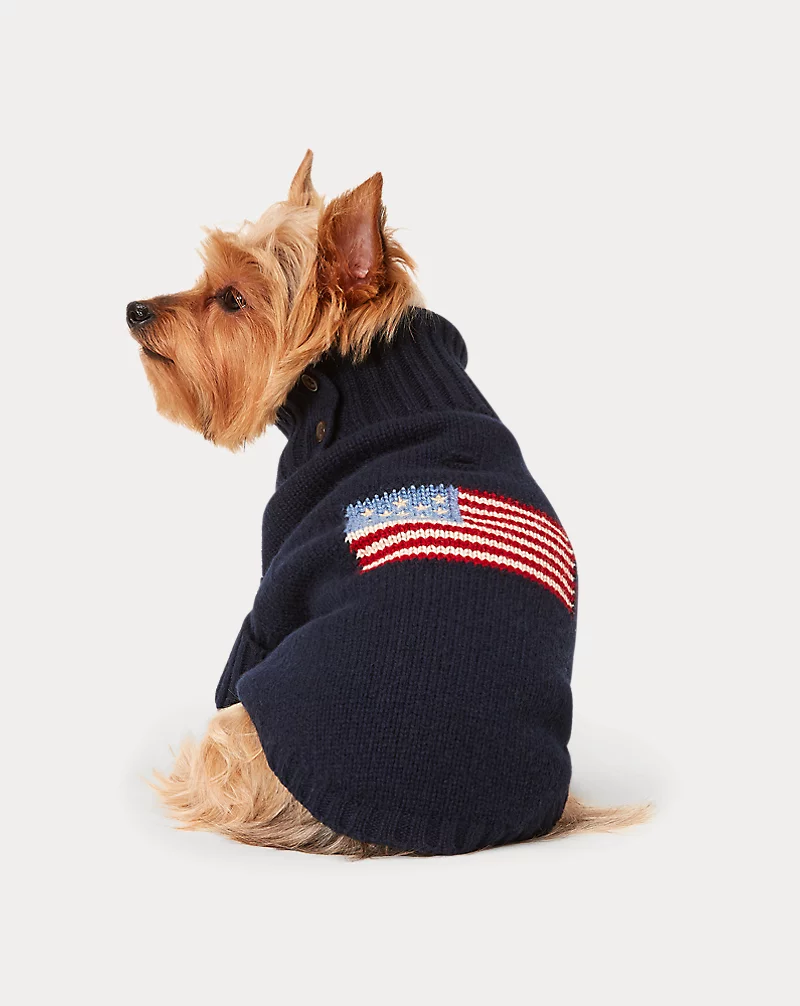 Polo Golf Ralph Lauren Flag Wool-Cashmere Dog Sweater