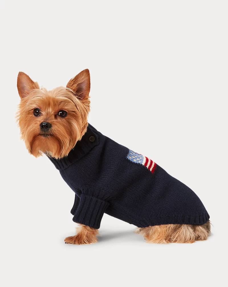 Polo Golf Ralph Lauren Flag Wool-Cashmere Dog Sweater