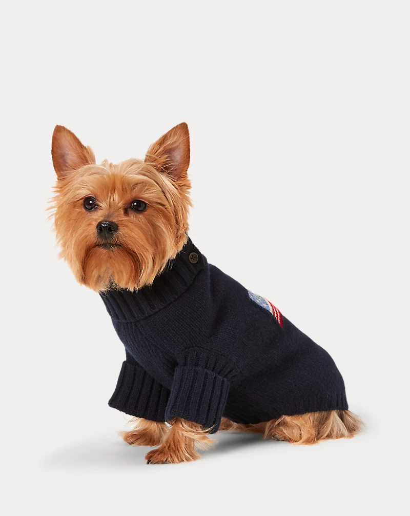 polo golf ralph lauren Flag Wool-Cashmere Dog Sweater