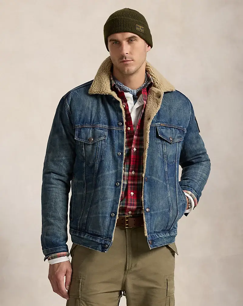 polo golf ralph lauren Fleece-Lined Denim Trucker Jacket
