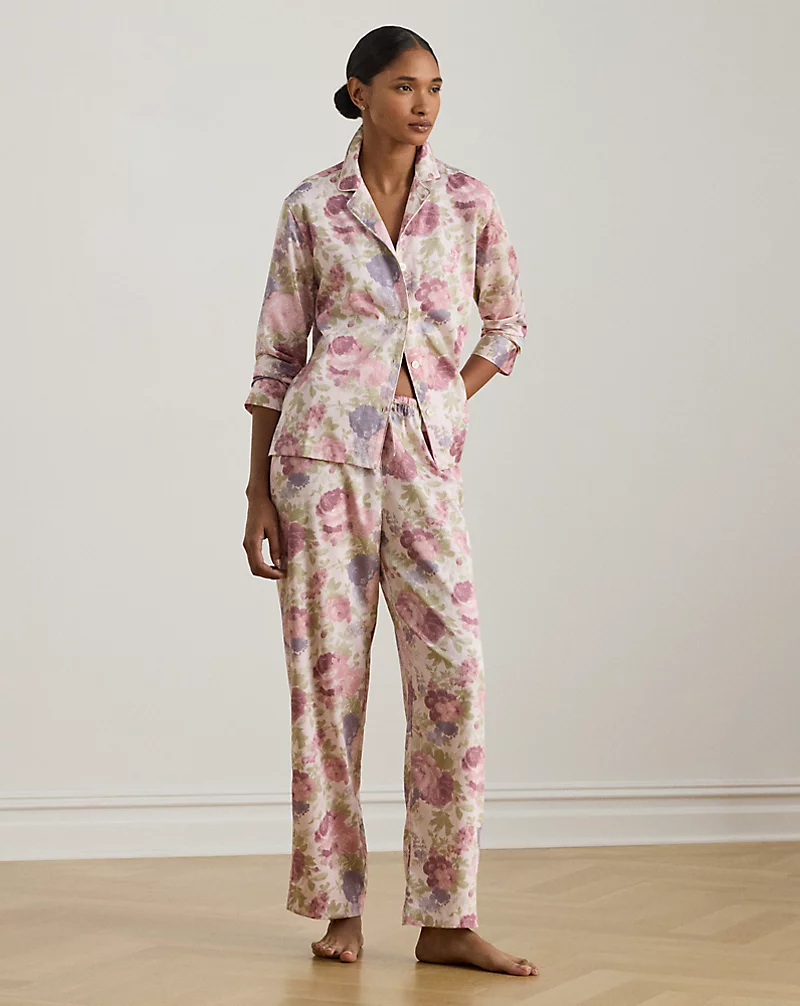 polo golf ralph lauren Floral Cotton-Blend Sateen Sleep Set