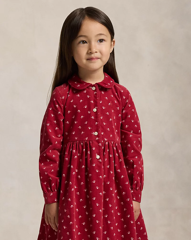 Polo Golf Ralph Lauren Floral Cotton Corduroy Shirtdress