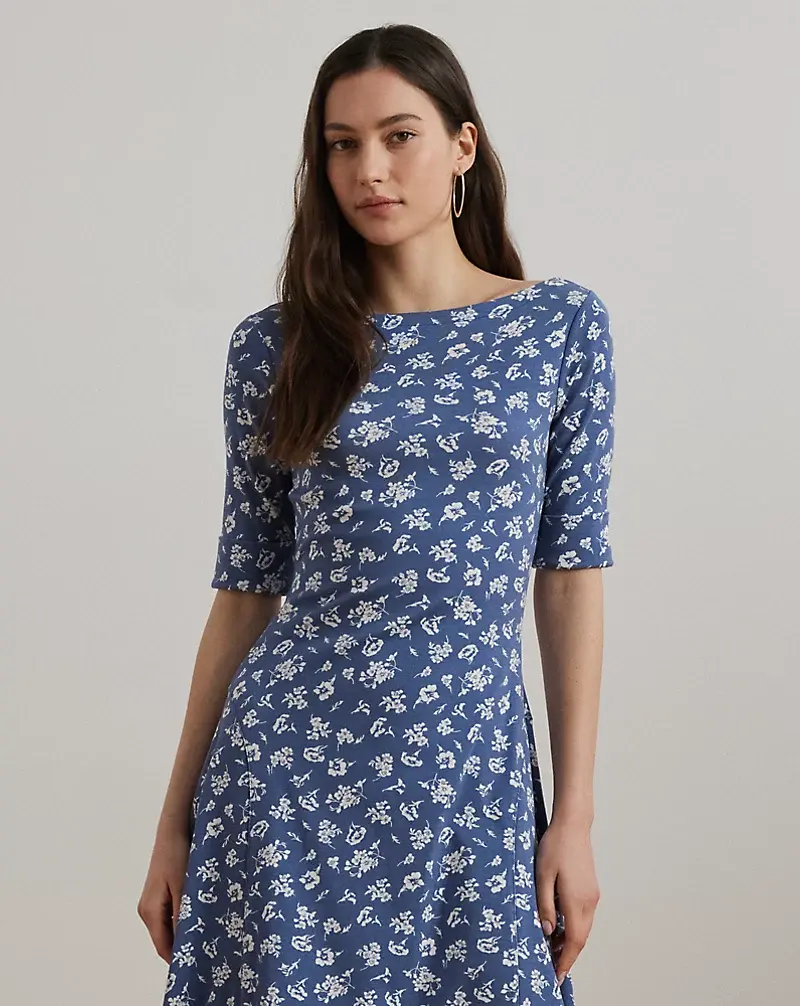 Polo Golf Ralph Lauren Floral Stretch Cotton Midi Dress