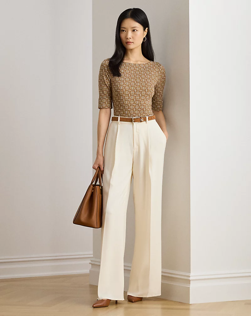 Polo Golf Ralph Lauren Geo-Print Stretch Cotton Boatneck Tee