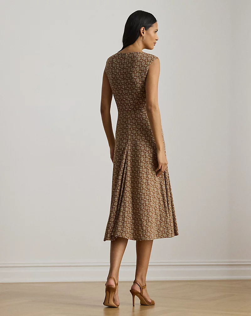 Polo Golf Ralph Lauren Geo-Print Twist-Front Jersey Dress