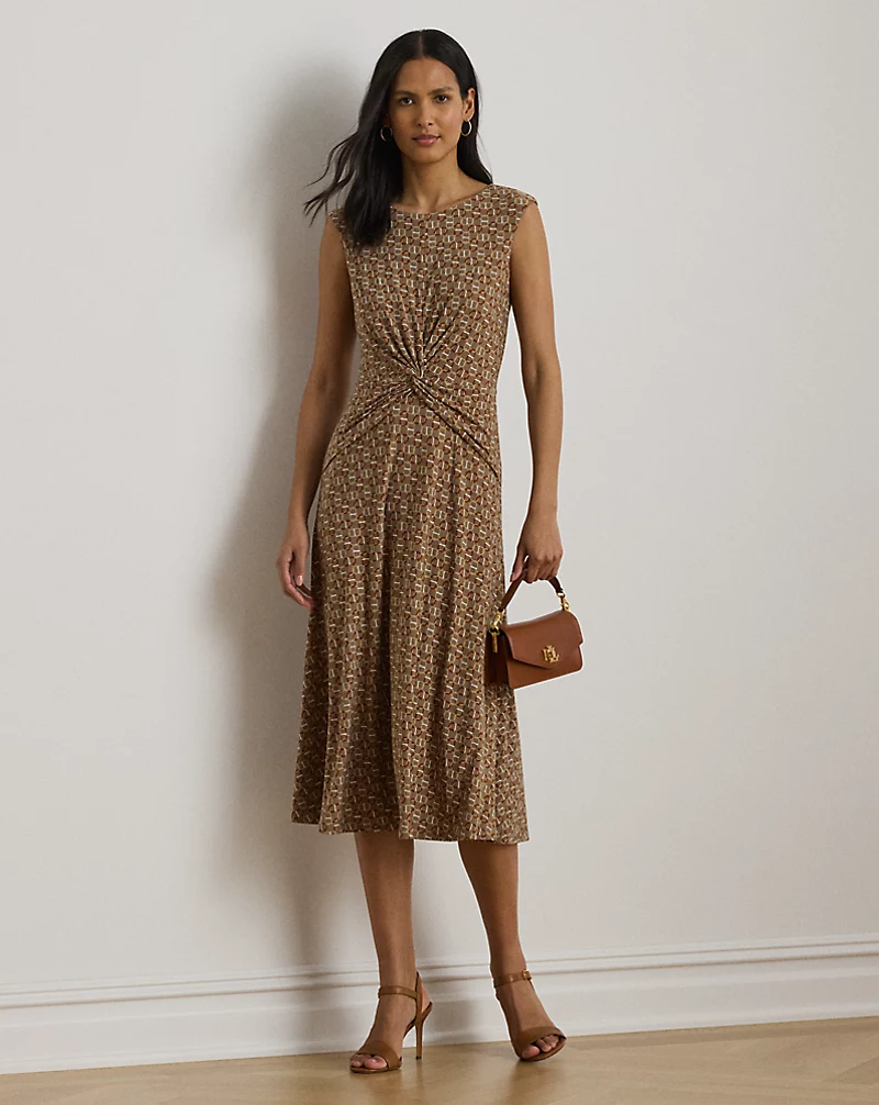 polo golf ralph lauren Geo-Print Twist-Front Jersey Dress