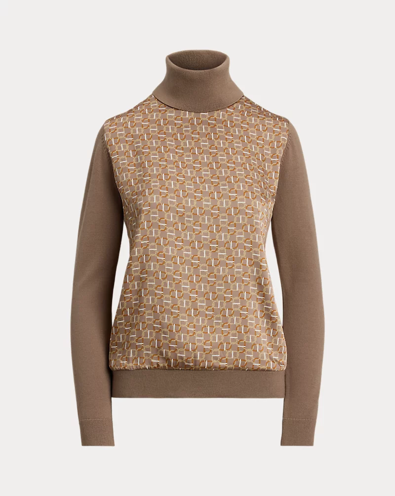 Polo Golf Ralph Lauren Geo-Print Wool-Blend Turtleneck Sweater