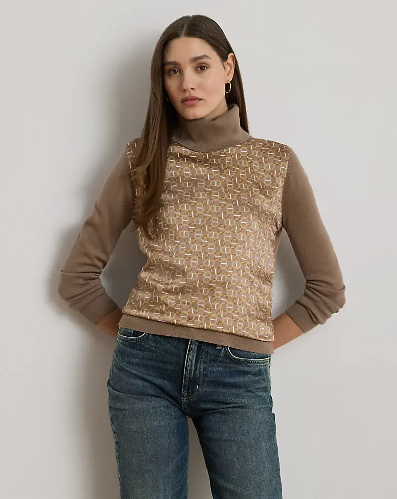 polo golf ralph lauren Geo-Print Wool-Blend Turtleneck Sweater