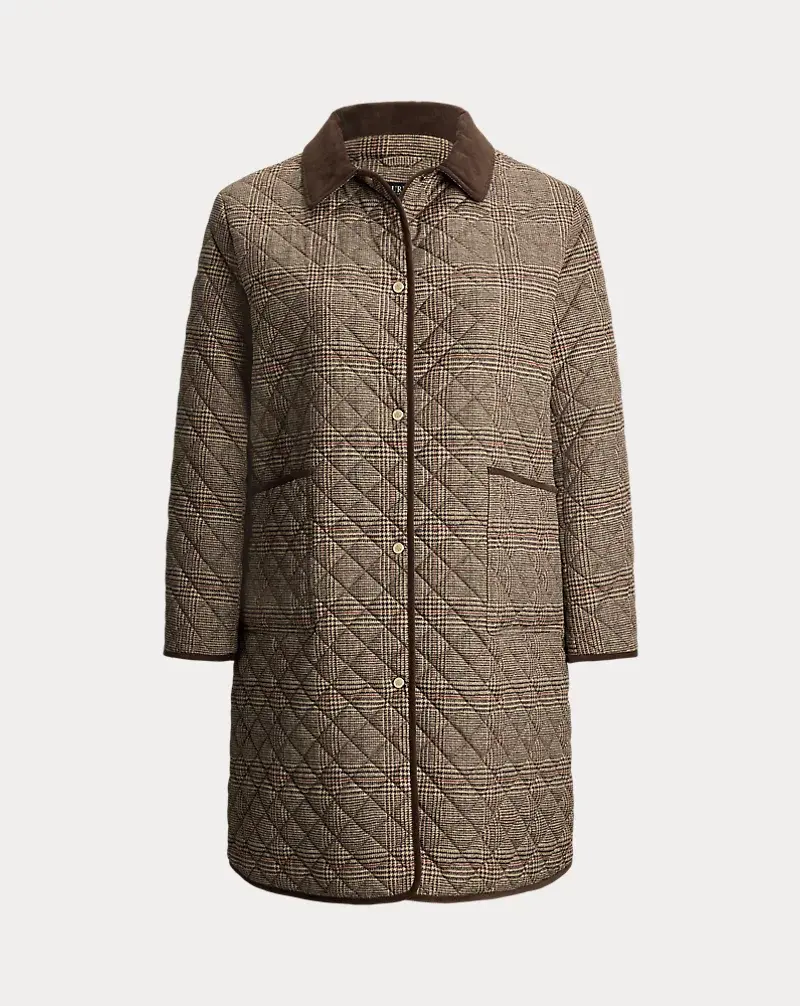 Polo Golf Ralph Lauren Glen Plaid Corduroy-Trim Quilted Jacket